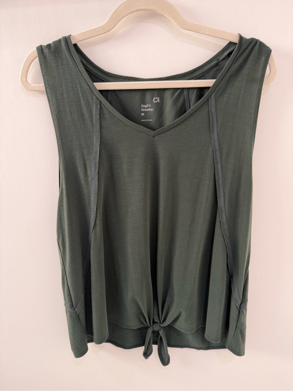 GAP Olive Green Tie-Front Athletic Tank